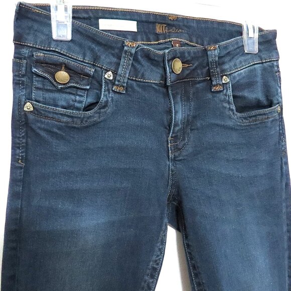 Kut from the Kloth Natalie Bootcut Flap Pocket Dark Wash Stretch Jeans Size 2 - Picture 4 of 16